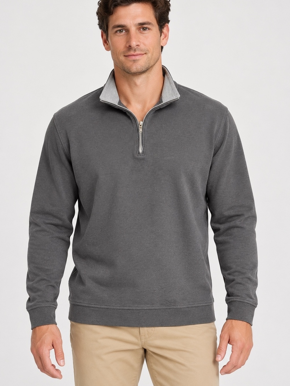 Peter Millar Crown Comfort Gray Quarter Zip Pullover Men’s Large